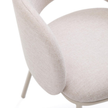 Maina Stuhl in Beige mit Stahlbeinen und beigem Finish FSC Mix Credit