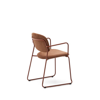 Meli Stuhl aus Terrakotta-Chenille und Terrakotta-Metallrahmen FSC Mix Credit