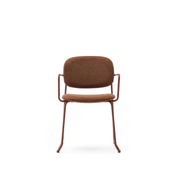 Meli Stuhl aus Terrakotta-Chenille und Terrakotta-Metallrahmen FSC Mix Credit