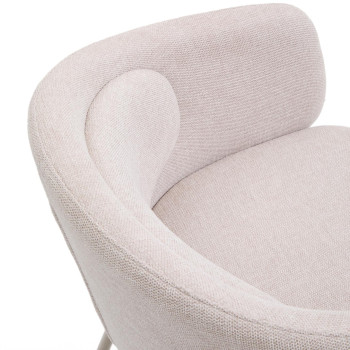 Beigefarbener Minda-Stuhl mit Stahlbeinen und beigefarbenem Finish FSC Mix Credit