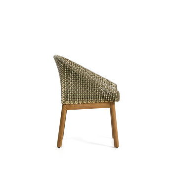 Olbia-Stuhl aus synthetischem Rattan und 100 % FSC-zertifiziertem Teakholz