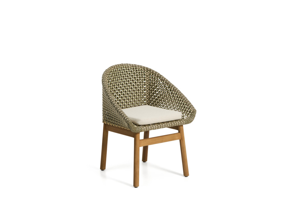 Olbia-Stuhl aus synthetischem Rattan und 100 % FSC-zertifiziertem Teakholz
