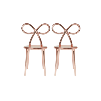 QEEBOO Ribbon Chair mit Metall-Finish, 2er-Set