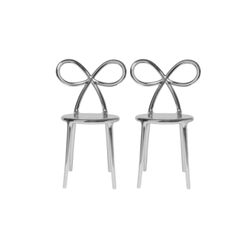 QEEBOO Ribbon Chair mit Metall-Finish, 2er-Set