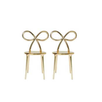 QEEBOO Ribbon Chair mit Metall-Finish, 2er-Set