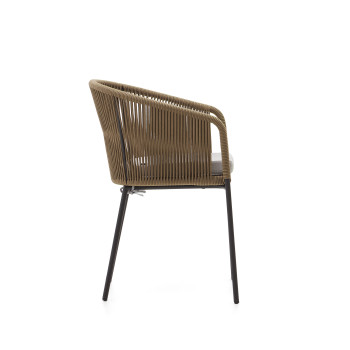 Yanet-Stuhl aus beigefarbenem Seil und Beinen aus verzinktem Stahl