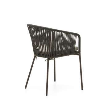 Yanet-Stuhl aus grünem Seil mit Beinen aus verzinktem Stahl