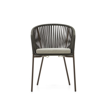 Yanet-Stuhl aus grünem Seil mit Beinen aus verzinktem Stahl