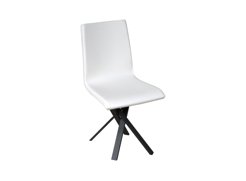 Stühle - Aury Stuhl Anthrazit Beine Kissen Weiß 01 (Typ Volantis)