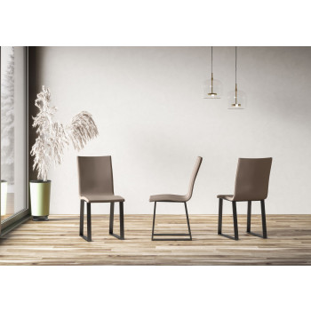 Stühle - Baffy-Stuhl mit anthrazitfarbenen Beinen und weißem Kissen 01 (Typ Tecno)