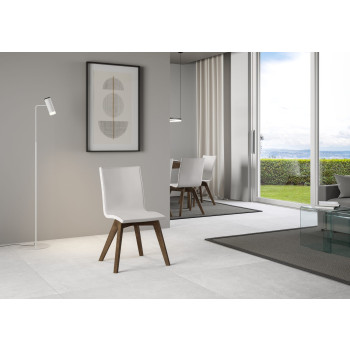 Stühle - Trudy Stuhl mit weißen Beinen und weißem Kissen 01