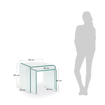 Burano Satztische, 2er-Set, 50 cm und 42 x 50 cm