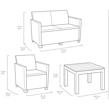 KETER MARIE LOUNGE SET Gartenset