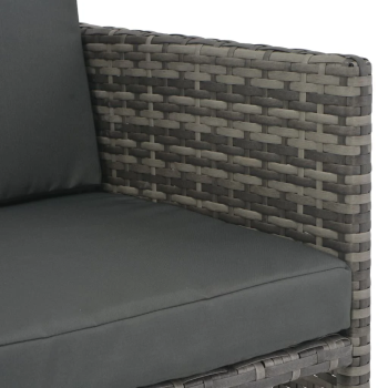 6-teiliges Gartensofa-Set mit Kissen aus Polyrattan