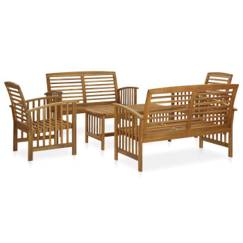 5-teiliges Gartensofa-Set aus massivem Akazienholz