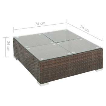 6-teiliges Gartensofa-Set mit Kissen aus Polyrattan