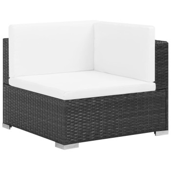6-teiliges Gartensofa-Set mit Kissen aus Polyrattan