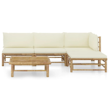 6-teiliges Gartensofa-Set mit Kissen aus Polyrattan