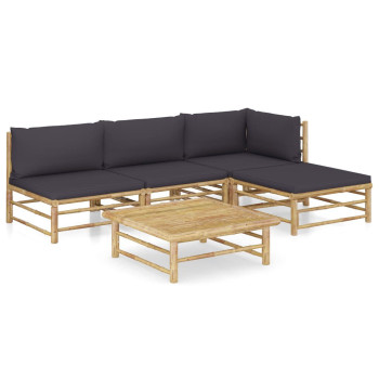 6-teiliges Gartensofa-Set mit Kissen aus Polyrattan