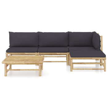6-teiliges Gartensofa-Set mit Kissen aus Polyrattan