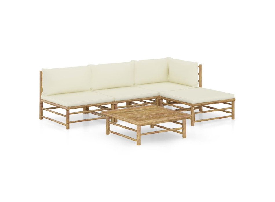 6-teiliges Gartensofa-Set mit Kissen aus Polyrattan