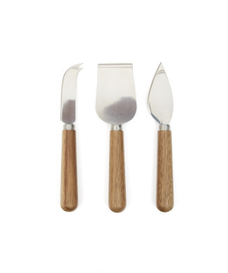 Nukha 3-teiliges Käsemesser-Set aus 100 % FSC-Akazienholz