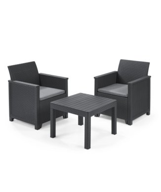 KETER Emma Balkon-Set, Couchtisch und 2 Sessel