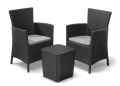 KETER IOWA BALKON-SET Garten-Couchtisch und 2 Sessel