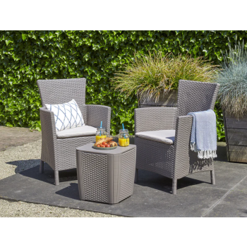 KETER IOWA BALKON-SET Garten-Couchtisch und 2 Sessel