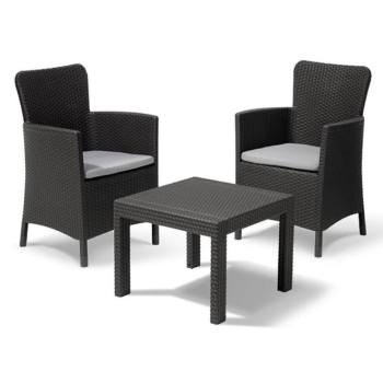 SALVADOR BALKON-SET KETER Garten-Couchtisch und 2 Sessel