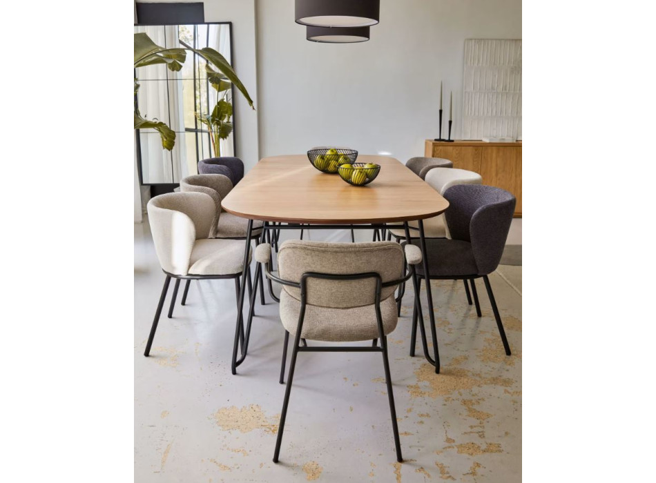 Novac ausziehbares Tischset Ø 120 + Ciselia Stühle