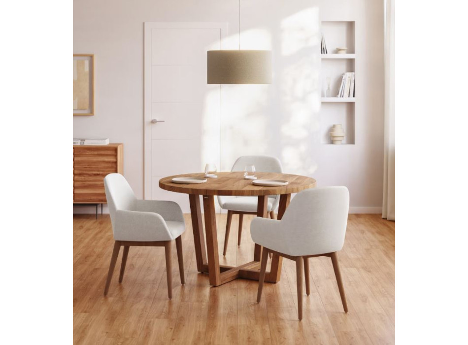 Set aus rundem Nahla-Tisch + Konna-Stühlen 