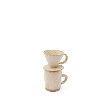 Zunel – Kaffeetassen-Set aus Keramik in Beige