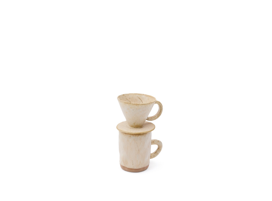 Zunel – Kaffeetassen-Set aus Keramik in Beige