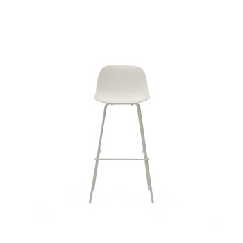 Altea Hocker in Beige mit Stahlbeinen und beiger Lackierung, 75 cm