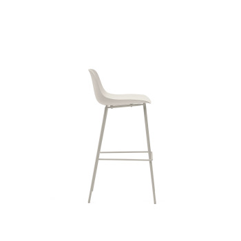 Altea Hocker in Beige mit Stahlbeinen und beiger Lackierung, 75 cm