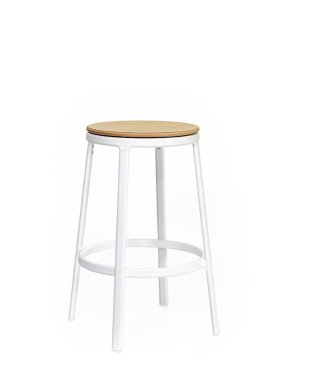 ROUND&ROUND - INFINITI Drehbarer Küchenhocker mit Holzsitz