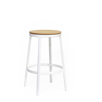ROUND&ROUND - INFINITI Drehbarer Küchenhocker mit Holzsitz