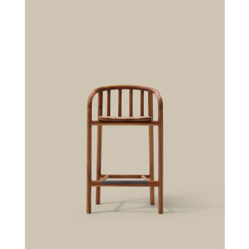Turqueta Gartenhocker aus 100 % FSC-zertifiziertem Massiv-Teakholz, Höhe 65 cm