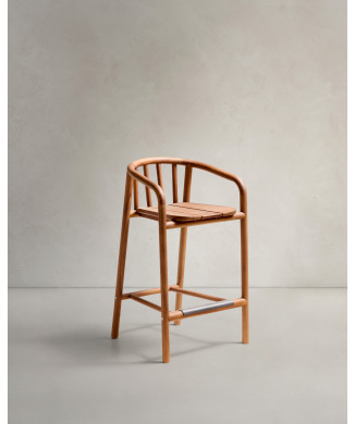 Turqueta Gartenhocker aus 100 % FSC-zertifiziertem Teakholz, Höhe 65 cm