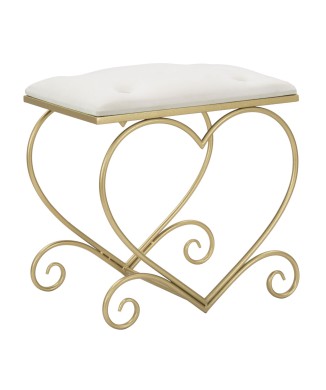 HOCKER IN CREME-HERZ
