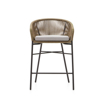 Yanet-Hocker aus beigefarbenem Seil, Höhe 65 cm