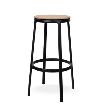 ROUND&ROUND - INFINITI drehbarer Barhocker aus Holz
