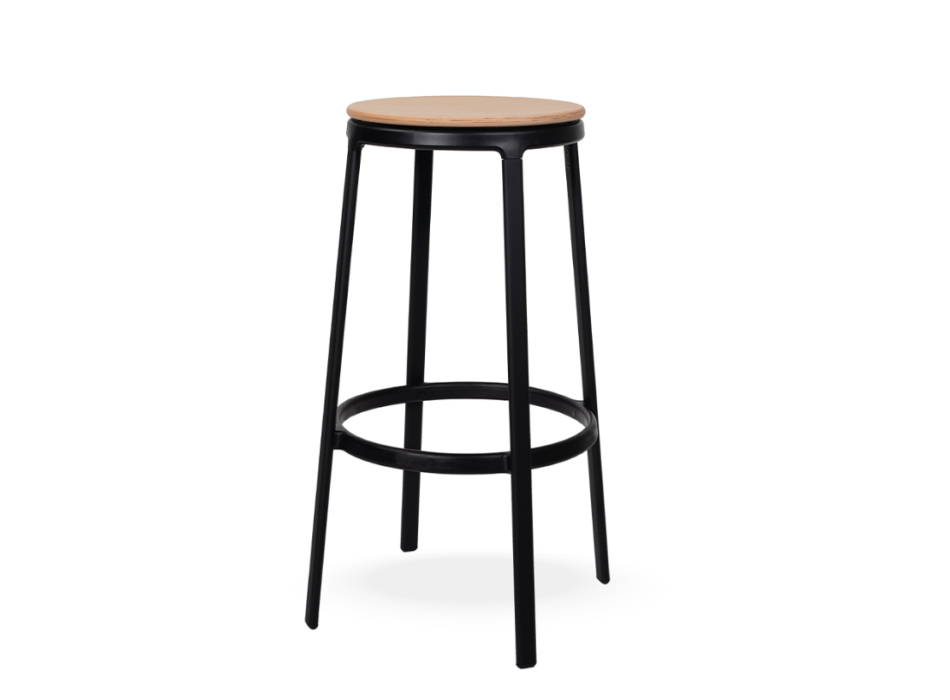 ROUND&ROUND - INFINITI drehbarer Barhocker aus Holz