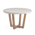 Shanelle runder Tisch aus weißem Terrazzo Ø 120 cm
