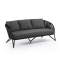 Branzie Sofa 3 Sitze in schwarzem Seil 180 cm