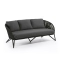 Branzie 3-Sitzer-Sofa aus schwarzem Seil 180 cm