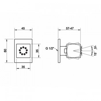 Verstellbare Seitenbrause 20172 GESSI