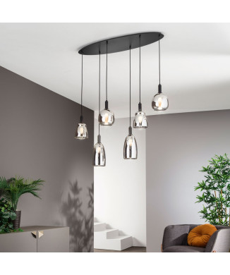 WEIZEN SUSPENSION SCHWARZ 6XE14 101X34X150CM