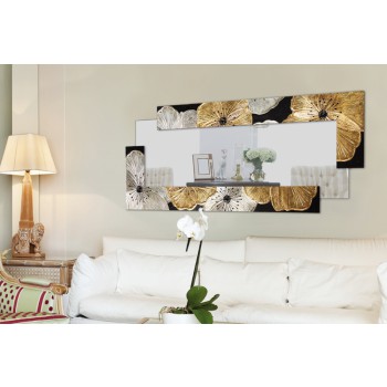 ZERSETZTER RECHTECKIGER SPIEGEL PETUNIA GOLD P4002 PINTDECOR